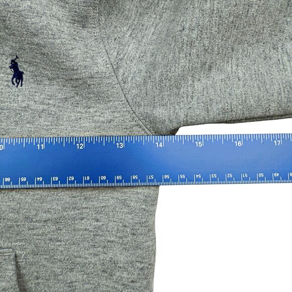 Polo Ralph Lauren Boys Sz 5 Full Zip Gray Hooded Jacket Blue Pony Prep Classic - Picture 6 of 7